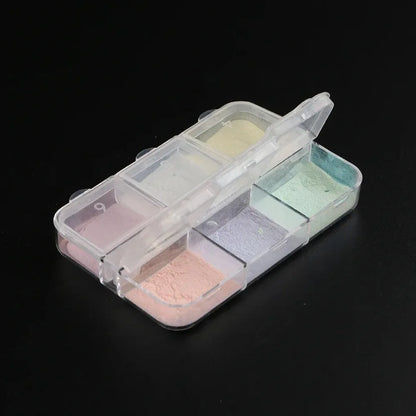 Moonlight Mirror Nail Powder Metallic Chrome Effect Pigment gel Polishing Laser Dust Flash Aurora Shining Pearl Nail Enhancemen