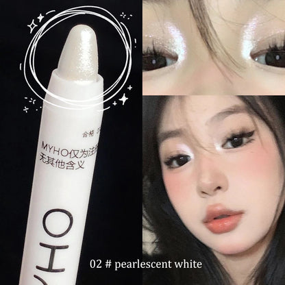White Eyeliner Shiny Glitter Eyeshadow Stick Eye Liner Pen 15 Colors Matte Brown Pink Pearlescent Eyes Makeup Brighten Silkworm