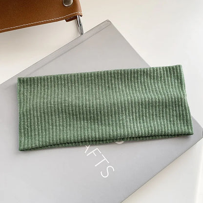 Korean Wide Elastic Hairband for Women Versatile Hair Clips for Washing and Makeup Spring Sports Knitted Headbands