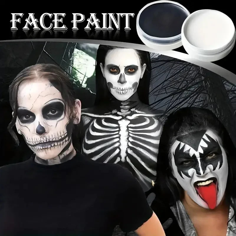 30g Professional Face Paint with 6 Brushes Body Paint Oil Face Painting Makeup Safe for Kids and Adults Split Color