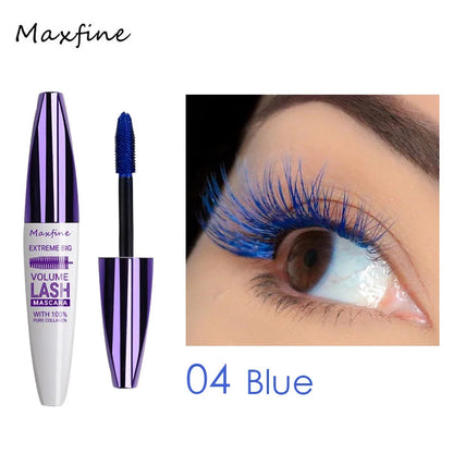 Colorful Eyelash Mascara 5D Silk Fiber Volume Curling Lengthening EyeLashes Extension Purple Blue White Waterproof Eye Makeup