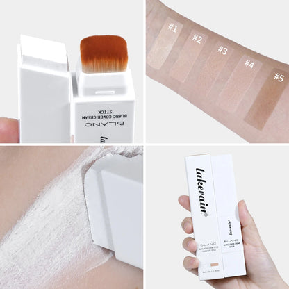 Blanc Cover Cream Stick Changing Foundation Stick Color Changing Foundation with Detachable Brush Hight Coverage Base Makeup