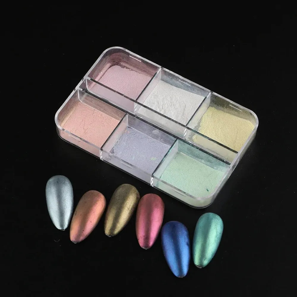 Moonlight Mirror Nail Powder Metallic Chrome Effect Pigment gel Polishing Laser Dust Flash Aurora Shining Pearl Nail Enhancemen
