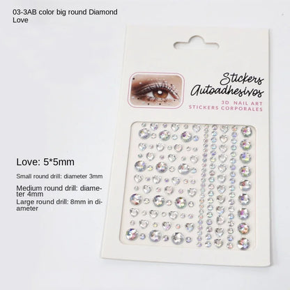 Karsyngirl 1 Sheet Eye Body Face Gems Jewels Rhinestone Stickers Self Adhesive Crystal Rainbow Makeup Diamonds Face Stick Gems