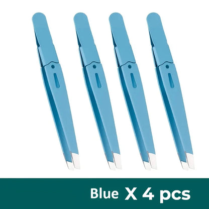 Eyebrow Tweezer Colorful Hair Beauty Fine Hairs Puller Stainless Steel Slanted Eye Brow Clips Removal Makeup Tools