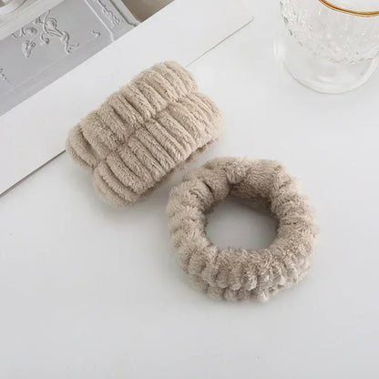 Women Makeup Coral Fleece Headband Wash Face Soft Hair Holder Elastic Top Knot Hairbands Girl Headwear Hair Accessories
