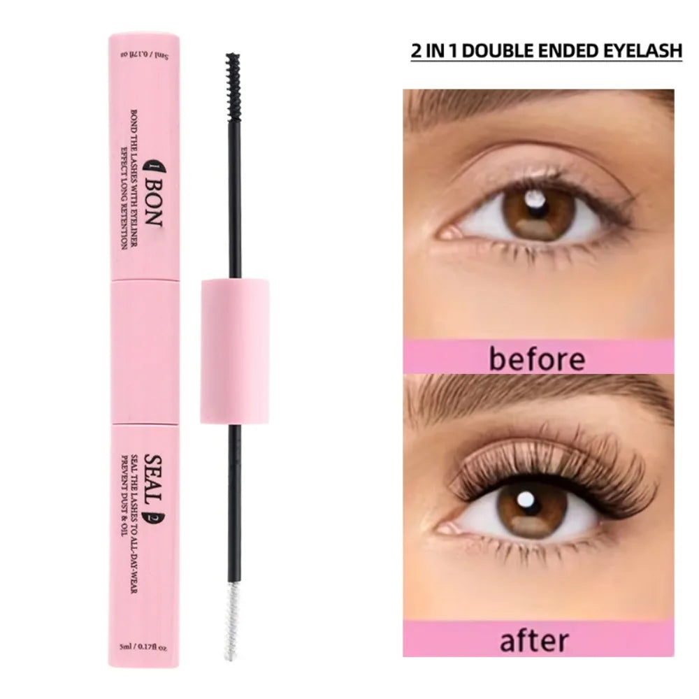Dual-End Eye Lash Glue Bond And Seal 2-Step DIY Eyelash Extension Lasting Strong Adhesion Makeup Lash Removal Glue Combined