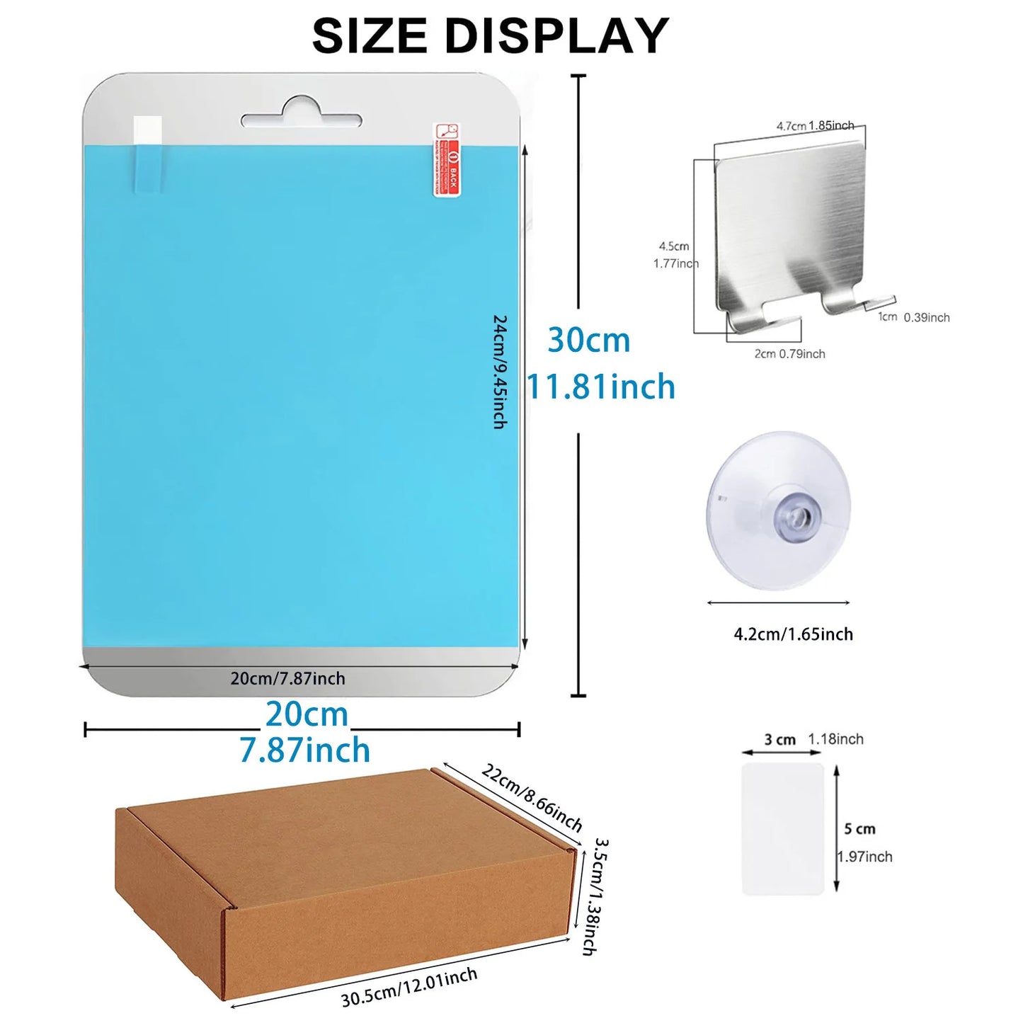 Big Size Acrylic Mirror Set Anti Fog Mirror for Bathroom Shower Shaving Washroom Fogless Fog Free Travel Mirror Non-Slip Stand