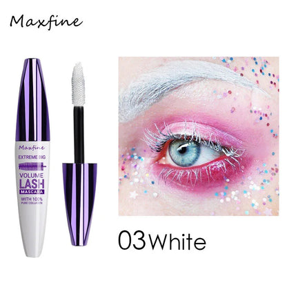 Colorful Eyelash Mascara 5D Silk Fiber Volume Curling Lengthening EyeLashes Extension Purple Blue White Waterproof Eye Makeup
