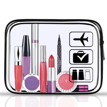 Clear Zippered Makeup Organizer Bag - Transparent Cosmetic Case For Travel & Bathroom Storage 