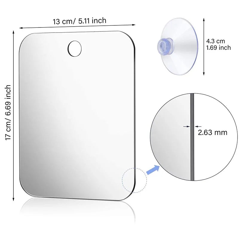 Acrylic Mirror Shower Shaving Fogless Mirror Washroom Travel Accessories For Women Makeup Man Shaving Bathroom Tools