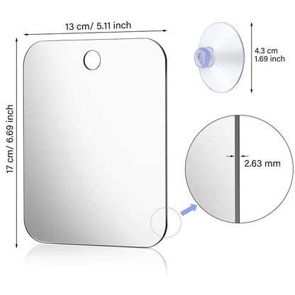 Acrylic Mirror Shower Shaving Fogless Mirror Washroom Travel Accessories For Women Makeup Man Shaving Bathroom Tools