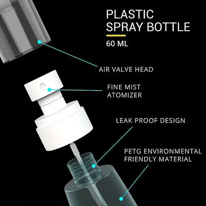 30/60/100ml Refillable Spray Bottles Alcohol Atomizer Mini Fine Mist Liquid Containers for Skin Care Makeup Travel Accessories