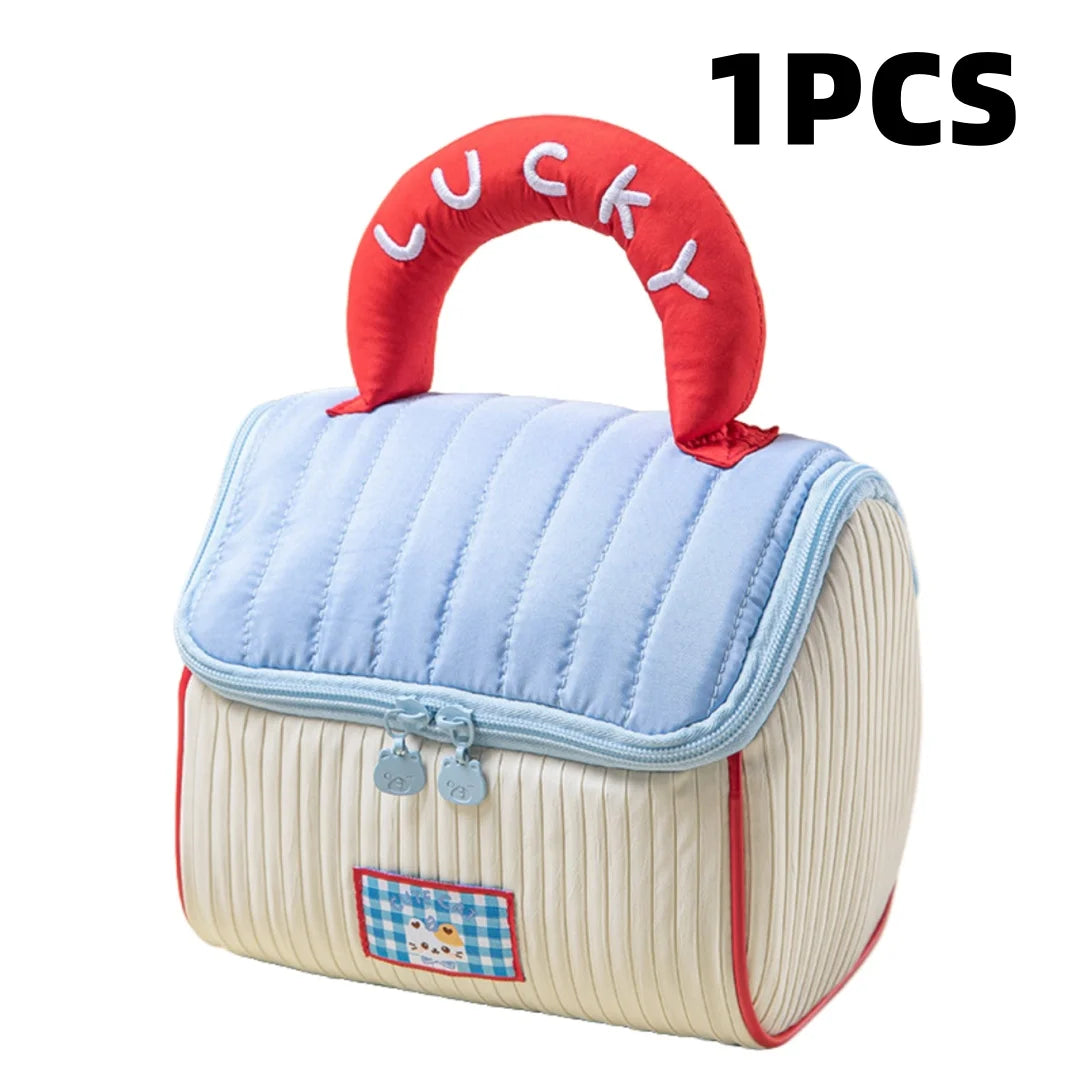 268--Women’s New Large-Capacity Compartmentalized Waterproof Portable Travel Storage Bag, House-Shaped Makeup Bag with Handle