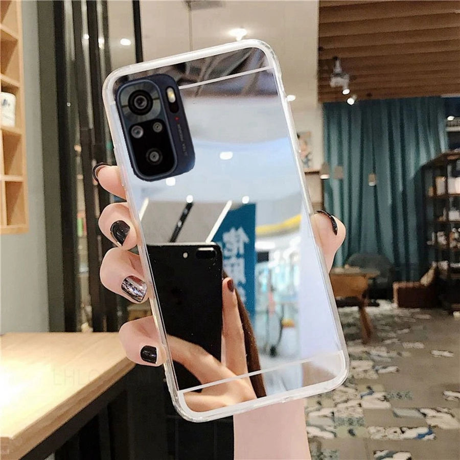 Makeup Mirror Bling Soft Silicone Case For Xiaomi Poco M3 F3 M4 F4 F5 X5 X6 Redmi Note 10 11 Pro Plus 5G 10S 11S 10A 10C Cover