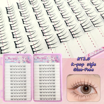 K-pop 2.0 Style Self Adhesive False Eyelashes No Glue Needed Convenient Easy to Wear Trendy Perfect for Daily Party Eye Makeup