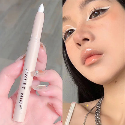 White Eyeliner Shiny Glitter Eyeshadow Stick Eye Liner Pen 15 Colors Matte Brown Pink Pearlescent Eyes Makeup Brighten Silkworm