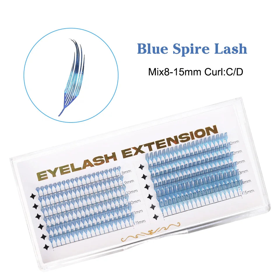 lashrujade Comic Spire Lashes Premade Fans Eyelash Extension Tower Top Feather shape Lashes Faux Mink Soft Natural Makeup Lashes