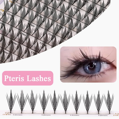 RUJADE New Colorful Shiny Manga Comic Spire Lashes Tinsel Anime Eyelash Extension Premade Fans Feather Shape Party Makeup Lashes