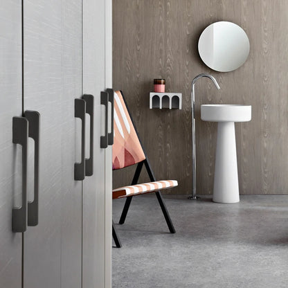 Aluminum alloy cabinet handle, gray wardrobe handle, makeup table handle, 96mm/128mm storage room cabinet handle