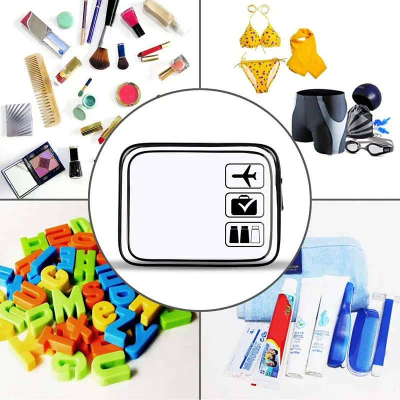 Clear Zippered Makeup Organizer Bag - Transparent Cosmetic Case For Travel & Bathroom Storage 