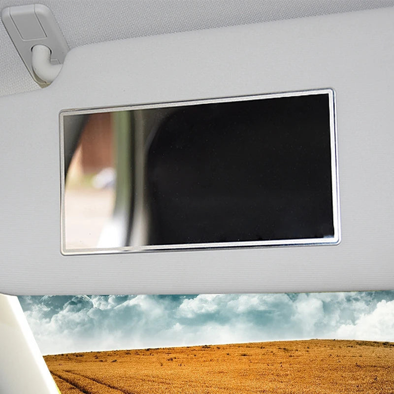 Car Makeup Mirror Car Stainless Steel Portable Auto Sun-Shading Visor HD Mirrors Car Interior Mirror Universal Car-styling