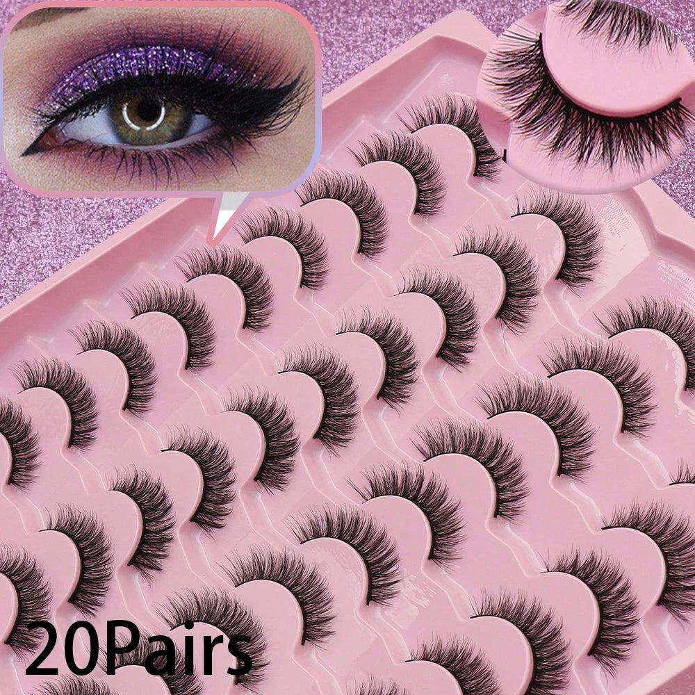AYRMILLA 5/20Pairs 3D Mink Lashes Natural False Eyelashes Dramatic Thick Fake Eyelash Extension Faux Cils Wholesale Makeup Tools