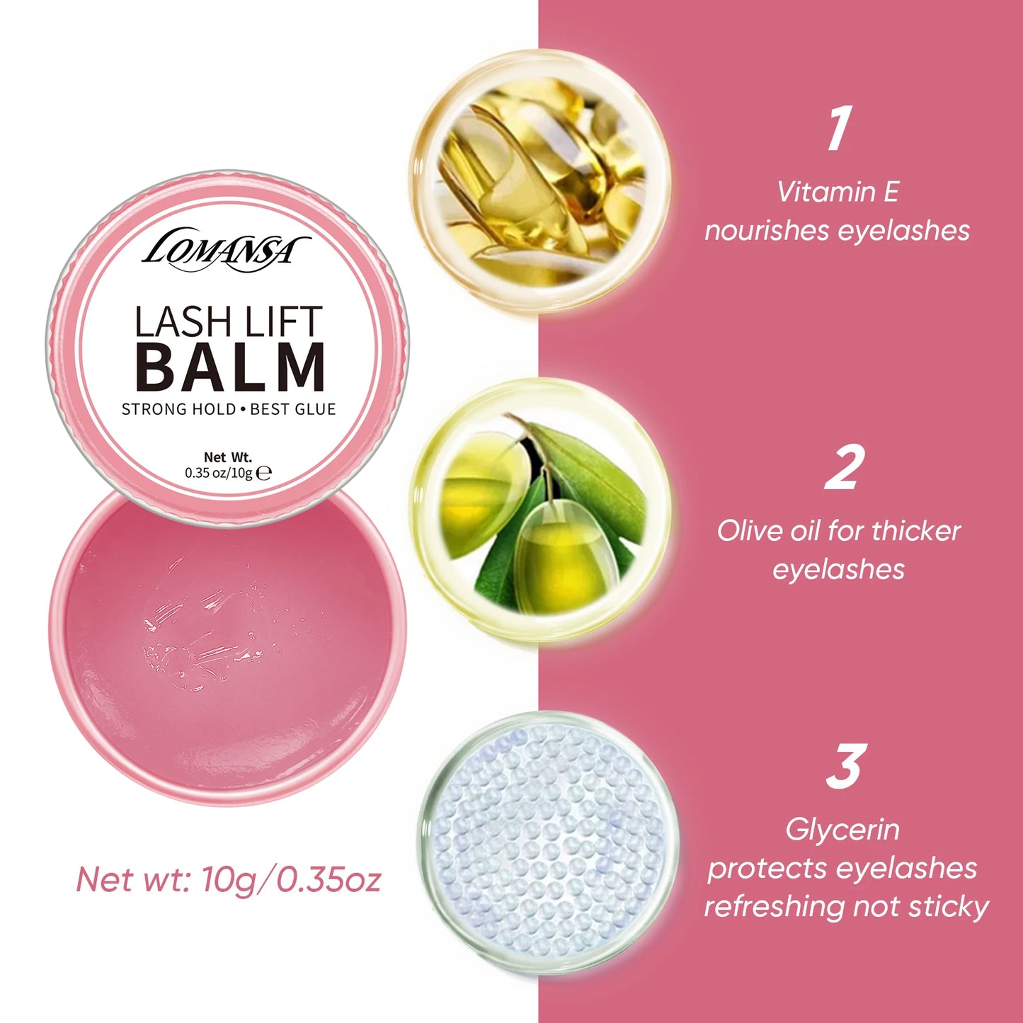 Lomansa NEW 10g Eyelah Lift Glue Lash Adhesive Glue Balm Fruit Flavor 2 in 1 Lifting Curling Adhesive For Lash Perm Makeup Tool