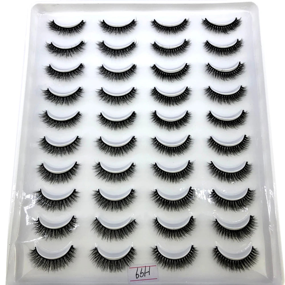 20 Pairs 3D Faux Mink Lashes Natural False Eyelashes Dramatic Fluffy Soft Wispy Volume Cross Reusable Eyelash MaKeup Tools
