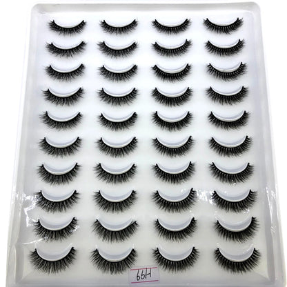 20 Pairs 3D Faux Mink Lashes Natural False Eyelashes Dramatic Fluffy Soft Wispy Volume Cross Reusable Eyelash MaKeup Tools
