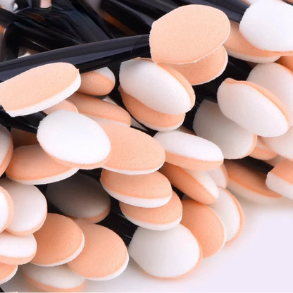 100Pcs/ Bag Small Portable Eyeshadow Applicators In Bulk Double Sponge Eye Shadow Brush Makeup Mini Tools Wholesale