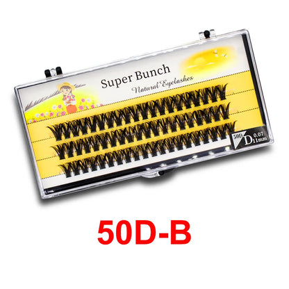 Super Bunch Wide Base 30D/40D/60D/80D Individual Eyelashes Cluster Russia Volume Eyelash Extension False Silk Lashes Makeup Tool