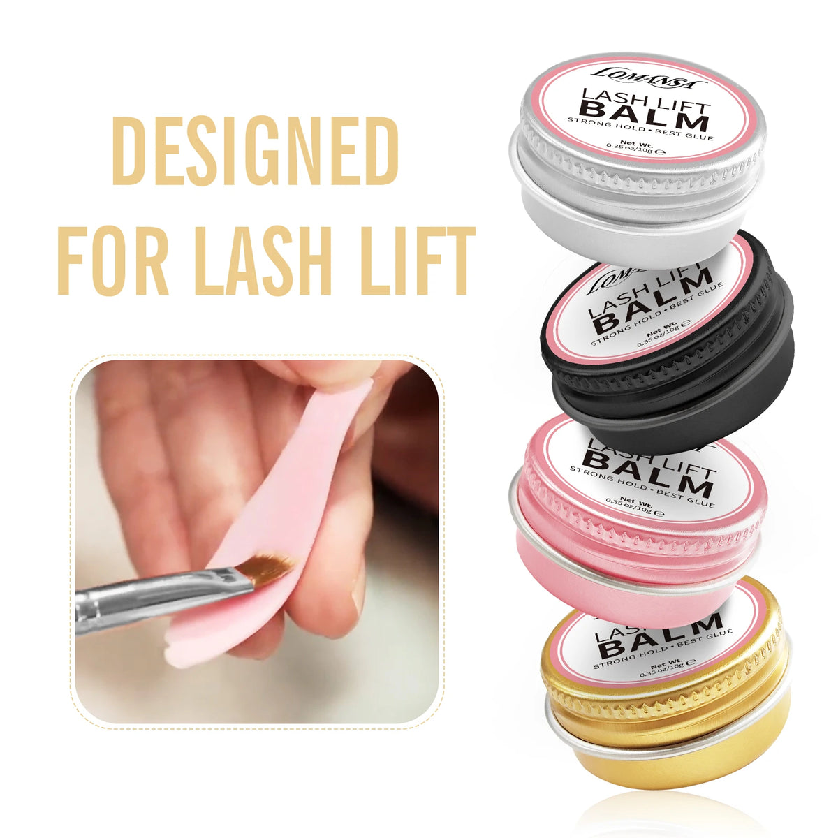 Lomansa NEW 10g Eyelah Lift Glue Lash Adhesive Glue Balm Fruit Flavor 2 in 1 Lifting Curling Adhesive For Lash Perm Makeup Tool