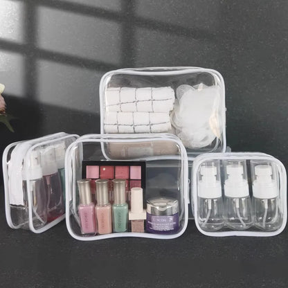 Travel Organizer Bath Toiletry Wash Storage Bag Case White Transparent Zipper Makeup Bags  Clear Pouch Women's Cosmetic Bag