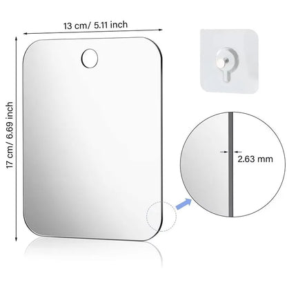 Big Size Acrylic Mirror Set Anti Fog Mirror for Bathroom Shower Shaving Washroom Fogless Fog Free Travel Mirror Non-Slip Stand