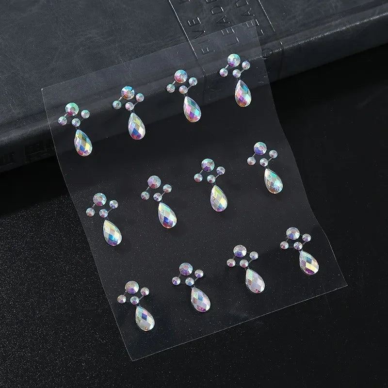 Face Tattoo Eyeshadow Stickers Nail Stickers 3D Pearl Face Jewels Diamond Decoration Self Adhesive Body Brow Makeup DIY Beauty
