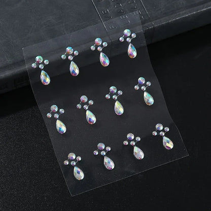 Face Tattoo Eyeshadow Stickers Nail Stickers 3D Pearl Face Jewels Diamond Decoration Self Adhesive Body Brow Makeup DIY Beauty