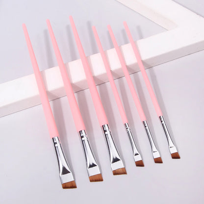 6 Pcs popular eye makeup brush high-end ultra-fine thin bevel brush eyeliner brush eyebrow dyeing beauty makeup tools