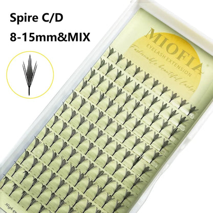 MIOFIA Tower Top Feather shape Eyelash Extension Comic Natural Lightweight  False Eyelashes Premade Fans Lashes for Makeup Tool