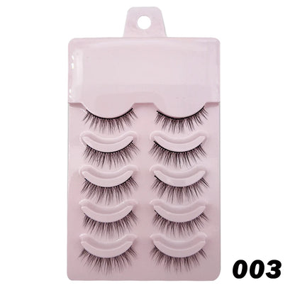 Natural Lashes 5/10 Pairs Eyelashes 3D Mink Lashes Manga Lashes Strip Lashes Band Soft Light False Eyelashes Makeup