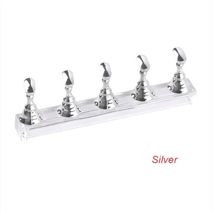5pcs/Pack Chess Magnetic Nail Holder Practice Display Stand Gold Silver Rose-Golden Showing Shelf Gel Polish Display Stand Tools