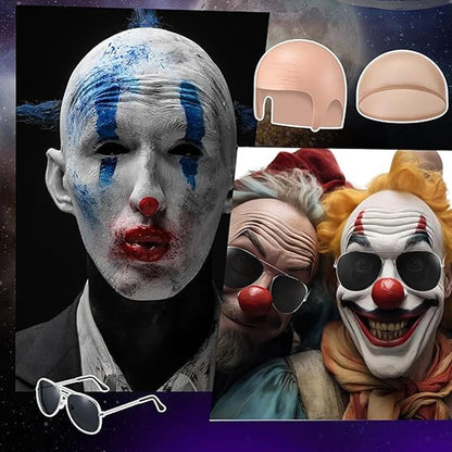 4 Pcs Bald Caps Set Makeup Bald Head Wig Caps Cosplay Costume Accessories for Men Women Party Supplies