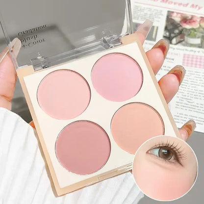 Waterproof Matte Blush Palette 4 Colors Long-Lasting Multi-Look Makeup Unisex Safe Certified Great Gift Choice