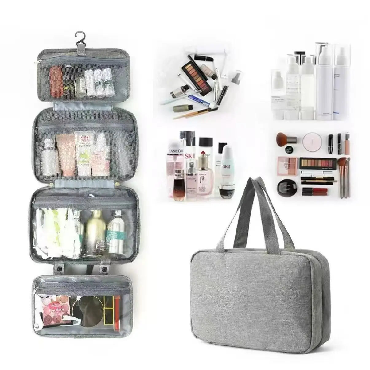 Large Hanging Hook Toiletry Bag Waterproof Folding Handbag Travel Makeup Cosmetic Razor Storage Organizer Case Bathroom Supplies