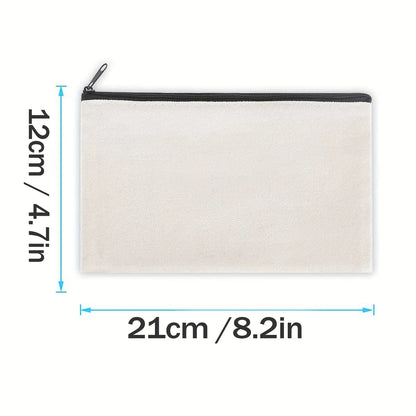 Customizable Sublimation Canvas Makeup Bags - Diy Heat Transfer Pencil Cases With Clear Window - Durable, Stylish & Ideal Person