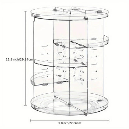 360° Rotating Makeup Organizer, Spinning Bathroom Organizer Countertop, organizer for cosmetics,Cosmetic Holder Shelf,(Clear)