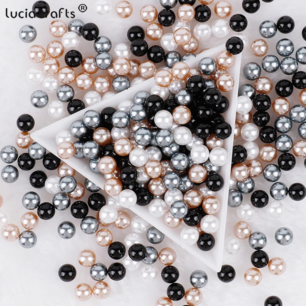 3/4/5/6/8/10mm  No Hole ABS Pearl Bead For  Makeup Box Filling Bead  Christmas/Garment Sewing /DIY Crafts Decoration  V0824