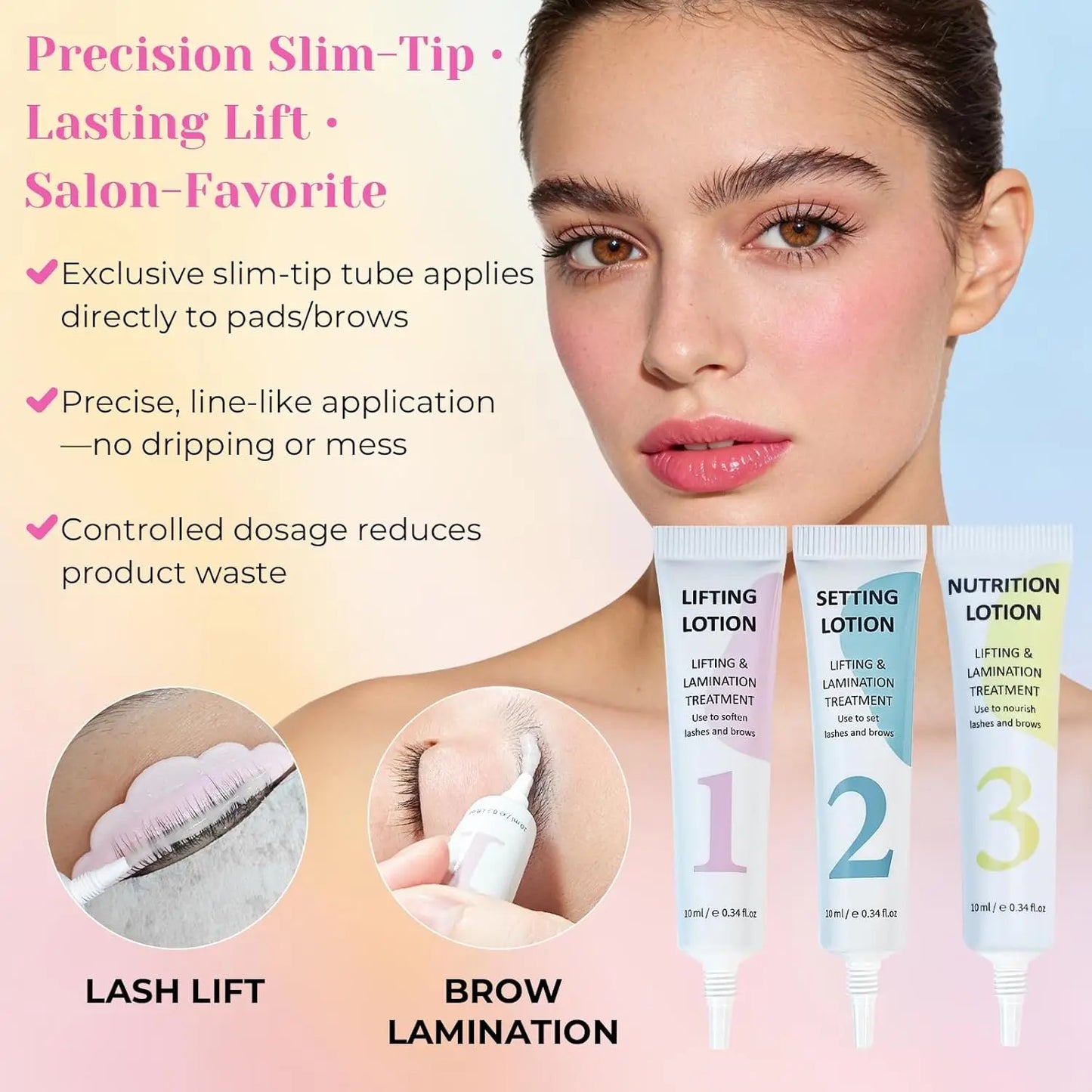 Lomansa Lash Lift Kit Eyelash Perm Kit Tube Step 1#2#3#4 Lifting Lotion Version Eyebrow Lamination and EyeLash Lifting Tool