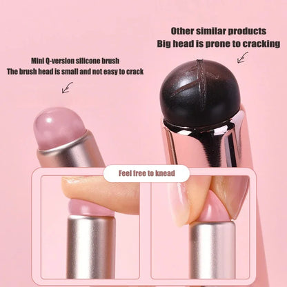 1Pcs Nail Art Silicone Applicator Stick Brush Lipstick Powder Dust Applying Pen for Gradient Effect Smudge Makeup Manicure Tool