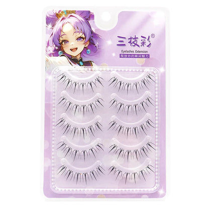 Korean U-shaped False Eyelashes Ins Zhang Yuanying False Eyelashes Natural Wispy Soft V Shaped Lash Extension Comic Eye Makeup